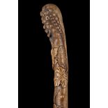 A GOOD FRENCH 19TH CENTURY CARVED WALKING CANE. Th