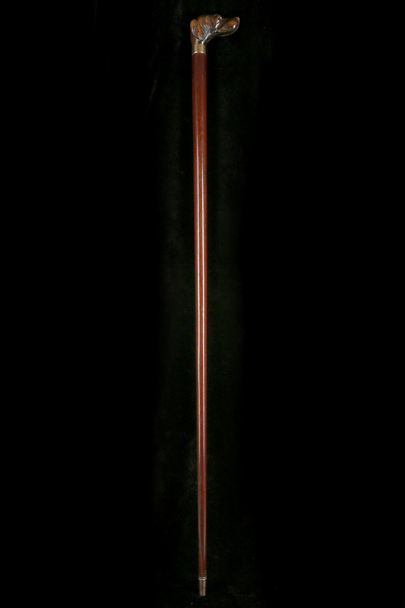 A LATE 19TH / EARLY 20TH CENTURY STAINED WOOD CANE - Image 7 of 8
