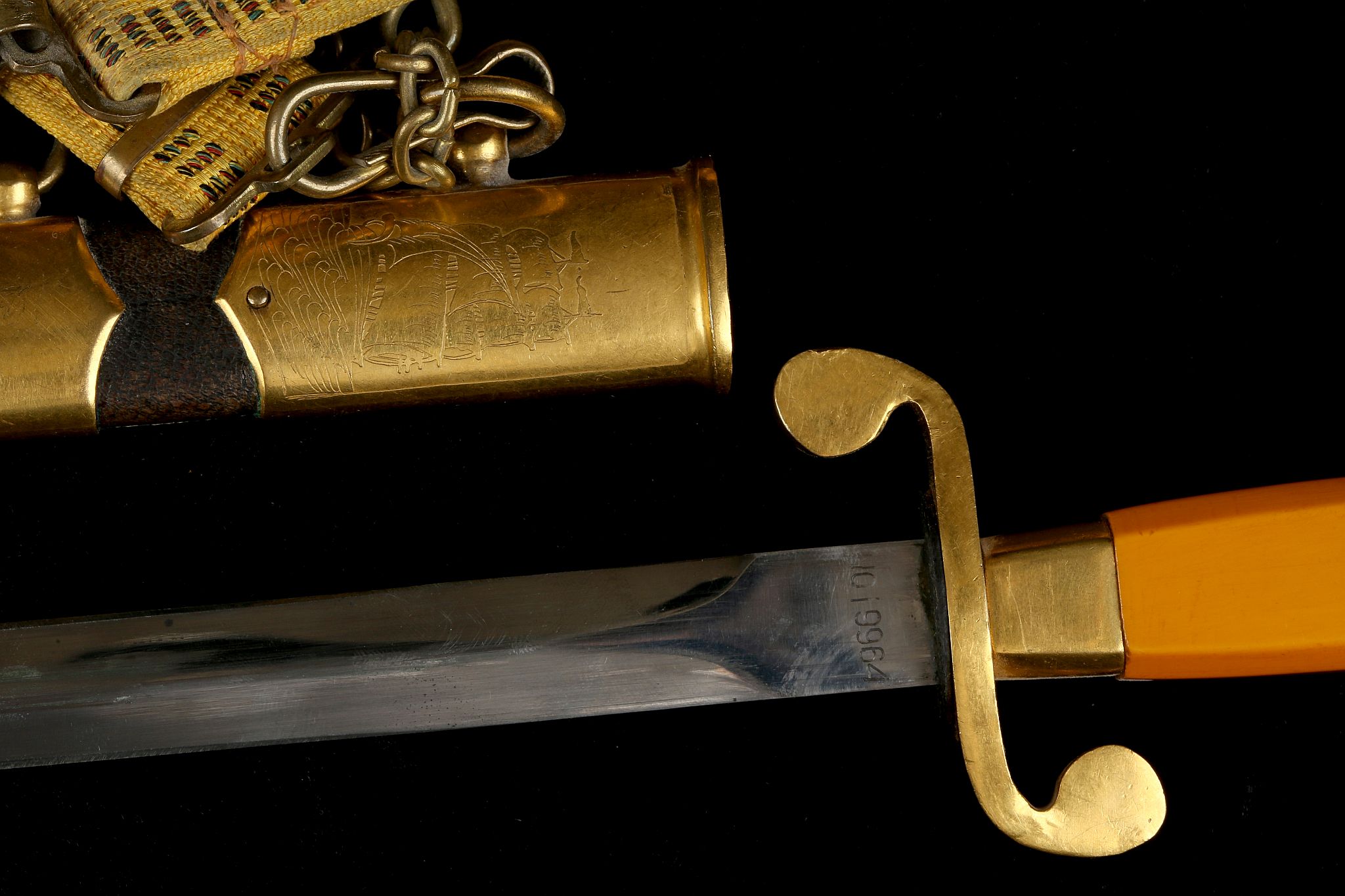 Russian Naval Dirk dagger, brass hilt with Soviet - Image 5 of 8