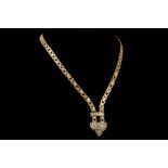 A French 18ct gold and diamond pendant necklace, t
