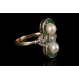An early 20th century 18ct gold, pearl, diamond an