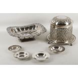 Four small vintage sterling silver dishes of varyi