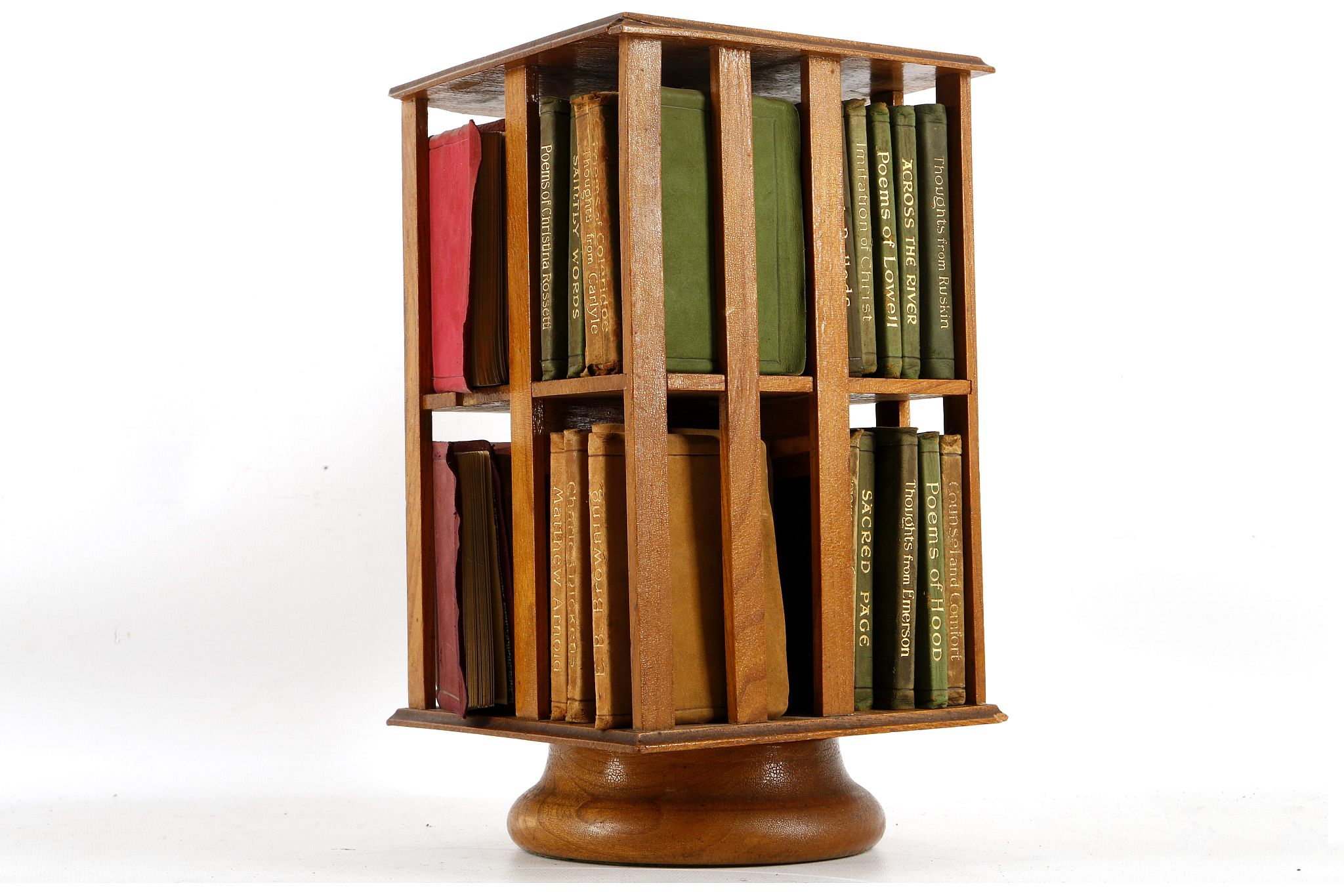 A miniature revolving two tier bookcase filled wit - Image 2 of 4