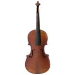 One piece back German violin 14 1/8",35.8cm, together with a Continental violin, labelled Polaco