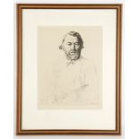 William Strang (Scotish 1859-1921) 1890 ,Etching portrait of German violinist JOACHIM. Signed in
