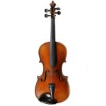 20th century 3/4 German violin two piece back,13 7/16",34.2cm