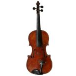 Early 20th century German violin, labelled Antonius Stradivarius. Two piece back,14"1/8,35.7cm