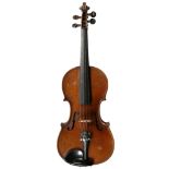 German violin late 19th century two piece back,13 15/16",35.4cm