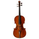 French violin,labelled Giuseppe Maravelli 1891 Two piece back ,14 1/8", 35.09cm