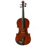 German violin labelled copy of Antonius Stradivarius. One piece back.14 3/4",36.01cm