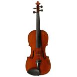 Interesting violin,two piece back,labelled Leandro Bisiachi 14 1/8",35.08cm