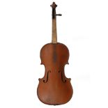 French violin early 20th century, labelled The Ruggielli Violin. Two piece back,14"/35.7cm