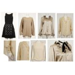 DESIGNER CLOTHES, to include a Chloe cream silk blouse with delicate lace details, a Catherine