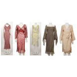 SILK DRESSES, three to include a Diane Von Furstenberg lipstick print dress, size US 4 (UK 8), Maria