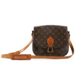 VINTAGE LOUIS VUITTON SAINT CLOUD MESSENGER BAG, monogram canvas with leather trim, 25cm wide,