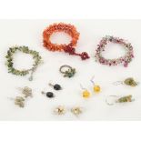 RINA TARIO JEWELLERY,  mostly silver wire examples, to include three bracelets, five pairs of