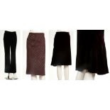 TWO DOLCE AND GABBANA SKIRTS, one tweed, the other a deep wine velvet, and a pair of Missoni