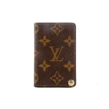 LOUIS VUITTON CARD HOLDER, date code for 1988, monogram canvas with plastic card slots, 10.5cm high,