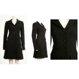 CHANEL WOOL COAT, Autumn 2006, black wool with button down front and two faux pockets to the