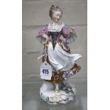 A fine late 19th century, hard-paste porcelain model of an aristocratic young lady, wearing