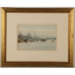 English school, late 19th century, manner of Walter Greaves 'The Thames at Woolwich'. Watercolour.