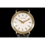 A gent's c.1960's 14ct gold cased 'Bulova-Accutron' wristwatch, with white dial, gilt dart batons