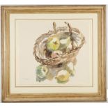 Philip Moysey 1912-1991. 'Still Life - Apples and Pears'. Watercolour. Signed lower left. Mounted