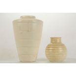 A WEDGWOOD KEITH MURRAY MOONSTONE VASE, together w