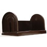 An Art Deco period, British brown  bakelite Ebco factory table bookcase, pattern no. 458157, 50m