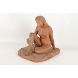 T. Cruikshanks, a 1970's terracotta seated nude fe