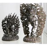 Two Tibetan tantric bronze deities 17 / 23cm (2). Provenance: from the collection of a Tibetan