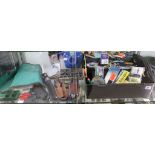 A sea fishing tackle box, containing a large collection of related tackle and tools, to include