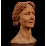 BARBARA TRIBE, FRBS (Australian 1913-2000). 'Joan-Ballet Dancer', 1974, terracotta portrait bust,