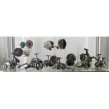 A miscellaneous collection of fishing reels, line and handmade floats, to include vintage front-drag