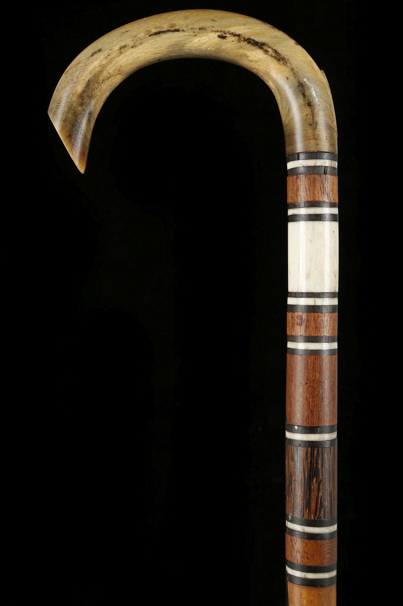 A FINE FOLK CARVED HARDWOOD WALKING CANE. With mushroom knop and the name 'T.W. Barrally' carved - Image 10 of 20