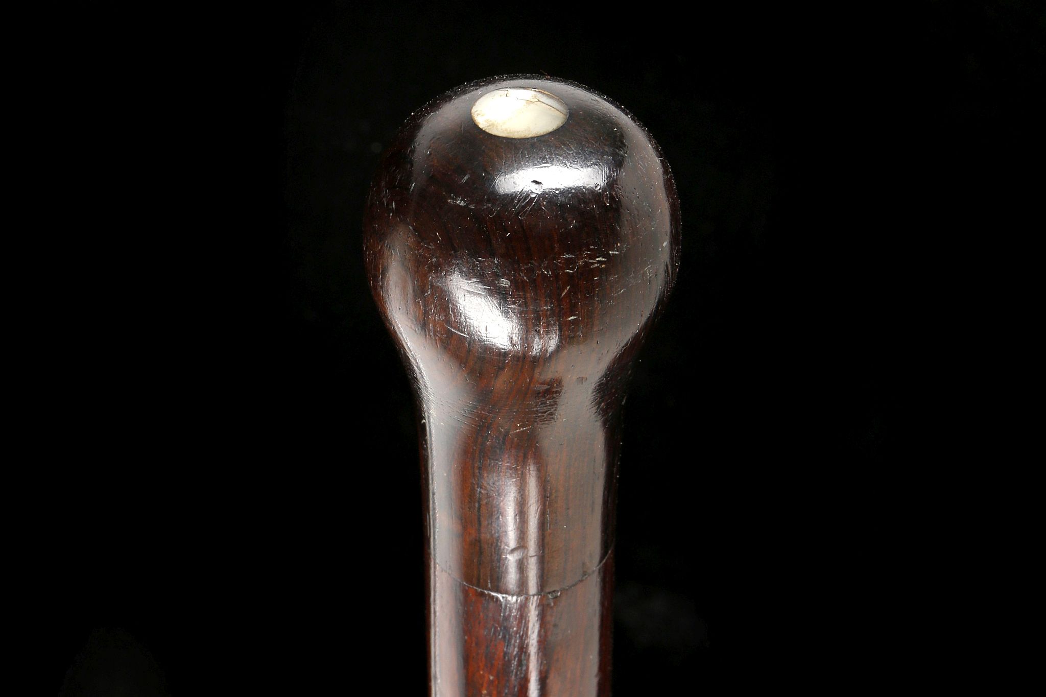 A FINE FOLK CARVED HARDWOOD WALKING CANE. With mushroom knop and the name 'T.W. Barrally' carved - Image 5 of 20