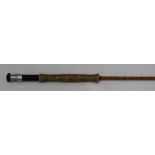 A vintage 'Hardy Bros - The Perfection Palakona' 9ft 6in split cane fly fishing rod, with cork