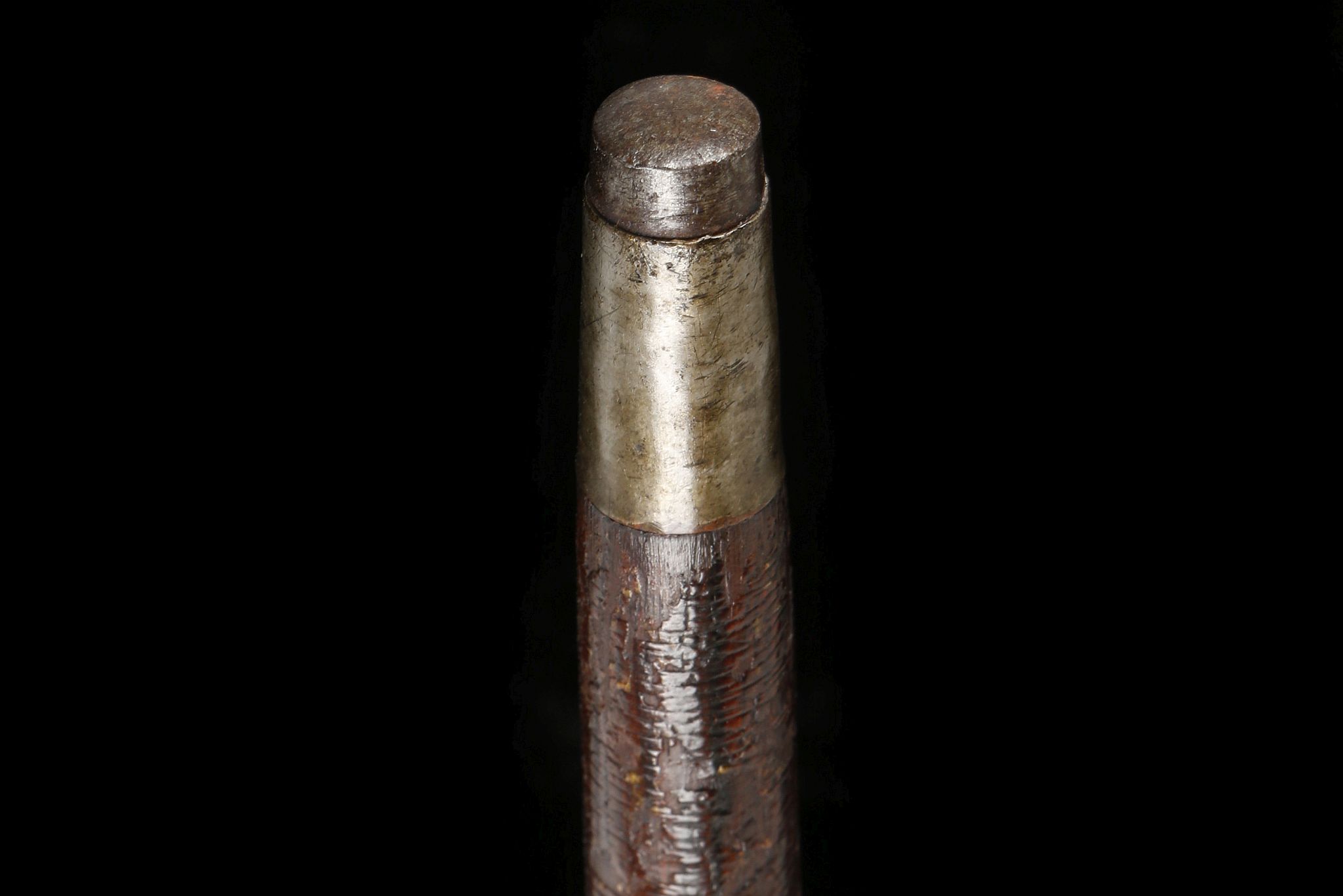 A FINE FOLK CARVED HARDWOOD WALKING CANE. With mushroom knop and the name 'T.W. Barrally' carved - Image 7 of 20