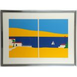 ERIK DRUMMOND (BRITISH), 'ISLAND RETREAT - SCENE I', mid 20th century screen print, signed, titled