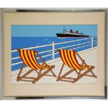 ERIK DRUMMOND (BRITISH), 'BON VOYAGE', mid 20th century screen print, signed, titled and numbered,