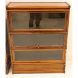 Globe Wernicke mahogany bookcases, triple section, 112 x 86cm.