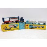 1960s Corgi Toys die cast vehicles; gift set No. 21 ERF dropside lorry, trailer and churns and