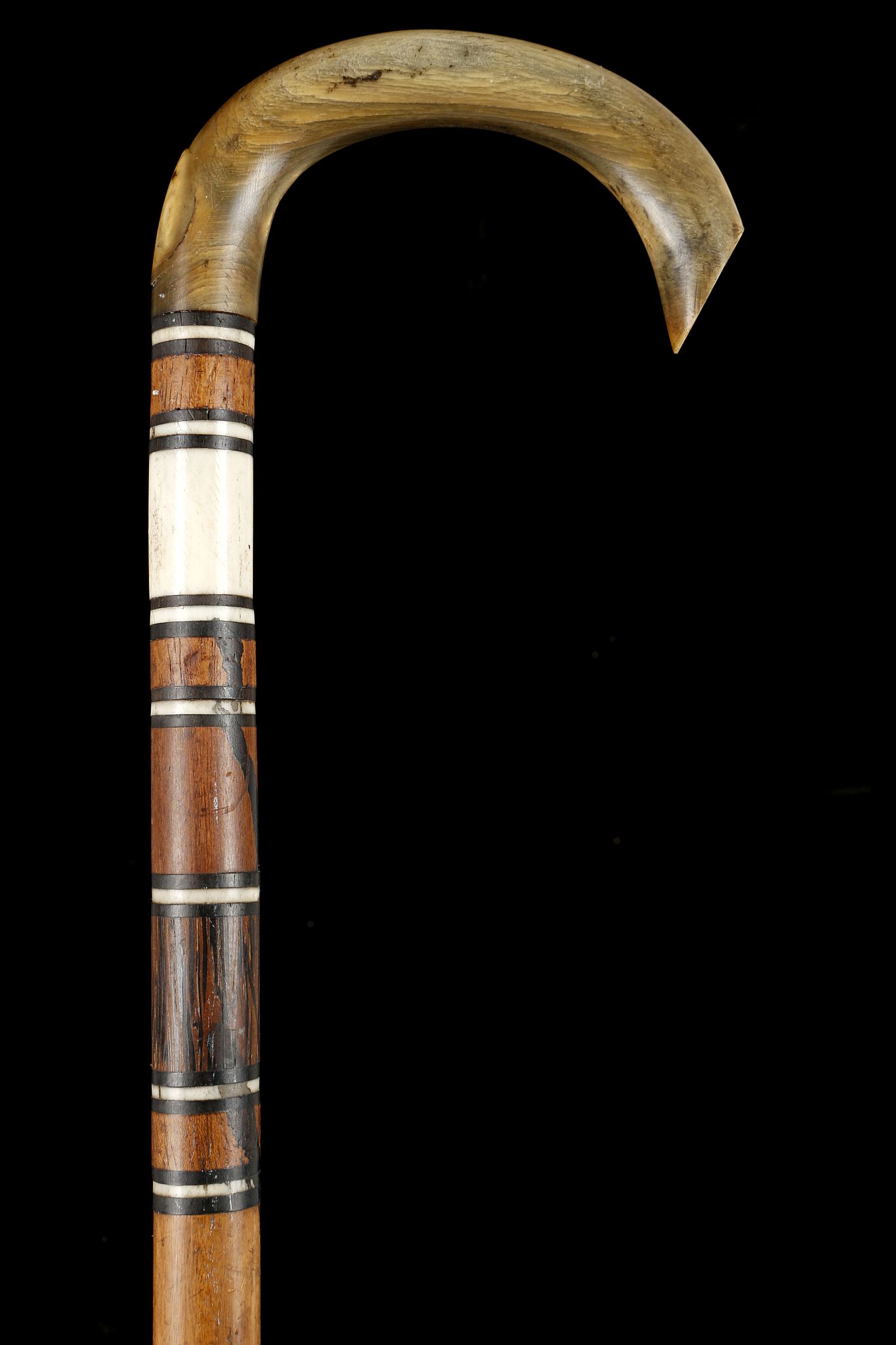 A FINE FOLK CARVED HARDWOOD WALKING CANE. With mushroom knop and the name 'T.W. Barrally' carved - Image 8 of 20