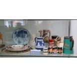 An interesting collection of ceramic items, to include a Royal Worcester aesthetic design jug, a