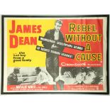 James Dean, actor, 'Rebel Without a Cause' movie poster, margin states printed in England,