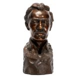 MARK BATTEN RBA, FRBS, MBE (BRITISH 1905-1993) - BRONZE PORTRAIT BUST OF JOHN HULL GRUNDY, mid