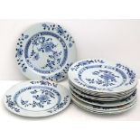 A set of 12 blue and white dishes, Qing Dynasty, Qianlong era, 23cm diameter. Provenance: Sotheby's,