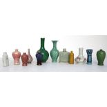 A collection of 19th century and later Chinese miniature vases.