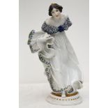 A modern Meissen figure of a young woman in flowing robes, 32cm.
