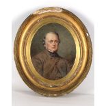 Circa 1840 /50 British school. An interesting oil on milled board. Portrait of a gentleman. The
